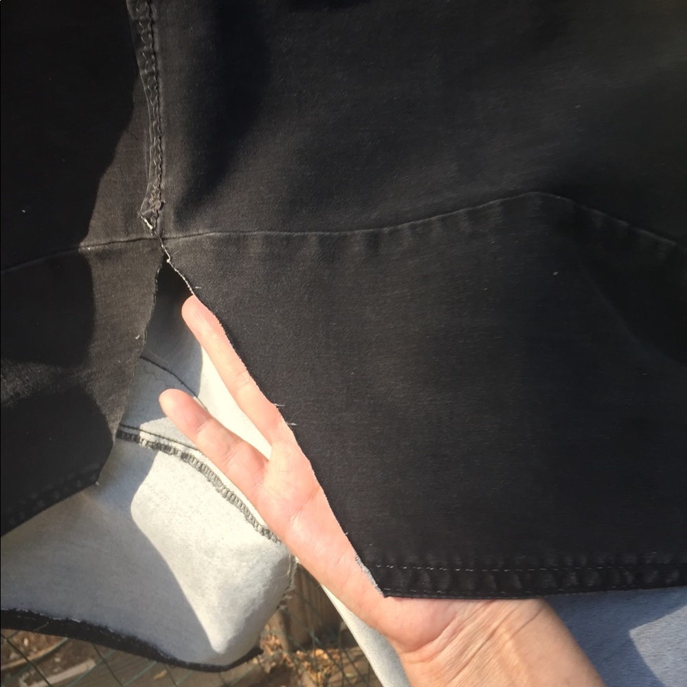 Kreativekristen upcycled stretchy black denim hem boho asymmetric skirt - Picture 11 of 15